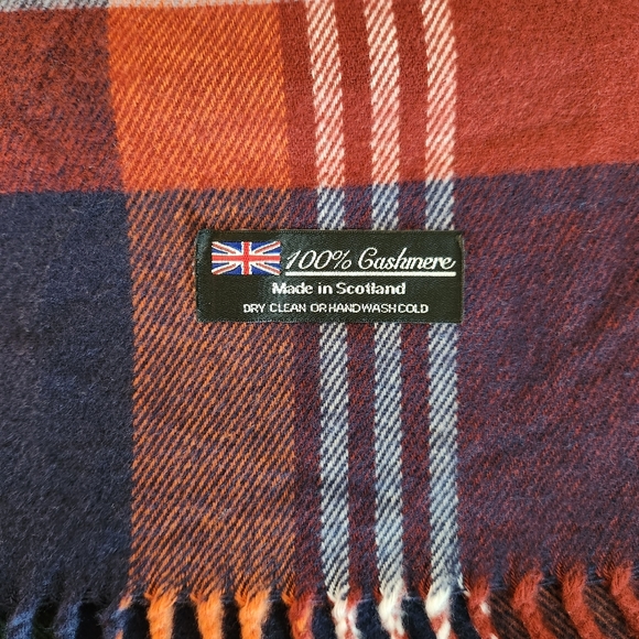 Cashmere Scarf Plaid Soft Made in Scotland Unisex - Picture 4 of 8
